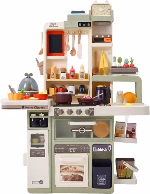 Livingandhome Kids Kitchen Playset with Spraying Mist in Green