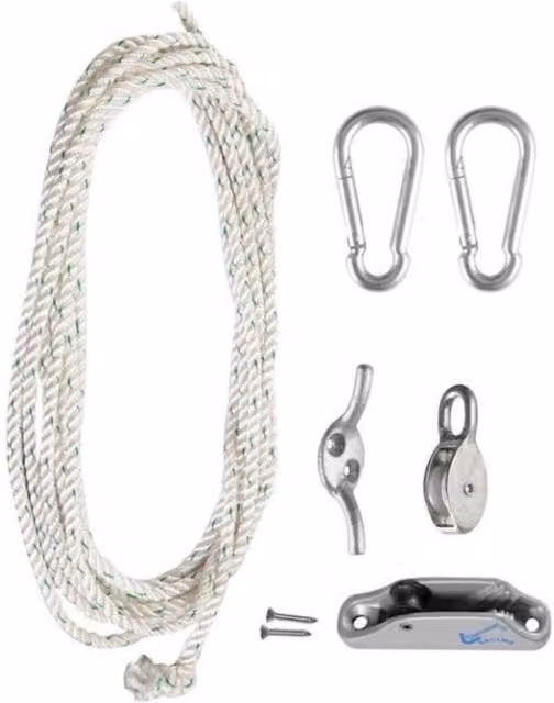 Primrose Advanced Galvanised Steel Easy Hoist and Tensioning Fixing Set for Shade Sails in Silver – 2