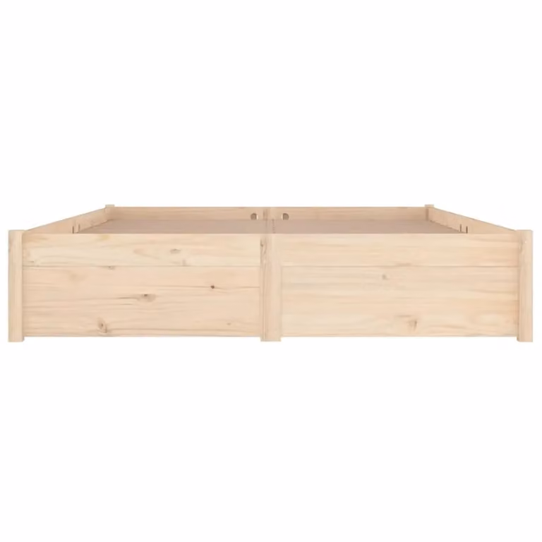 Berkfield Home King Size Bed Frame with Drawers in Brown Rustic Solid Pine, W/D/H: 150 x 200 cm