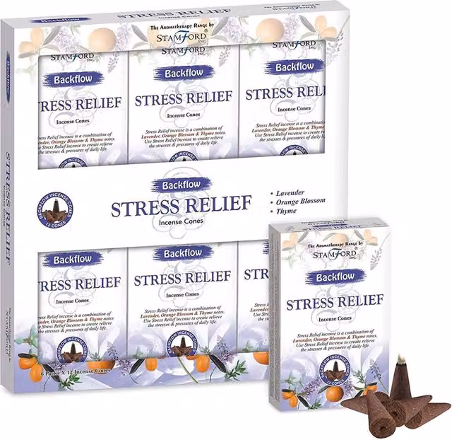 Stamford Aromatherapy Backflow Cones for Stress Release, Blue
