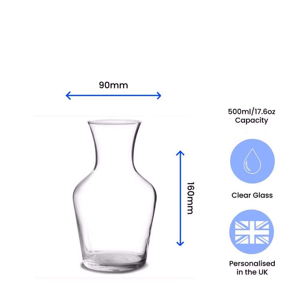Uniqueful Personalised Engraved Glass A Vin Carafe, 50cl, Clear – 2