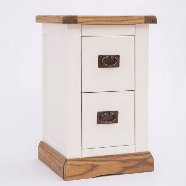 Cabinet Bits Tropea 2 Drawer Petite Bedside Cabinet in White