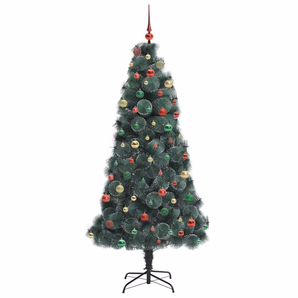Berkfield Home Pre-lit Artificial Christmas Tree with Ball Set, Green, Height: 210 cm – 3