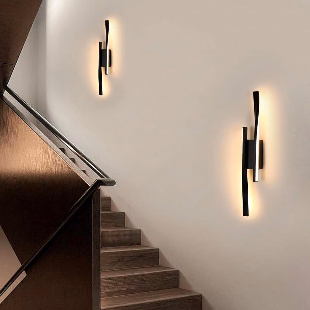 Goeco Modern Black LED Indoor Wall Light with Warm White 3000K Up and Down Lighting – 2