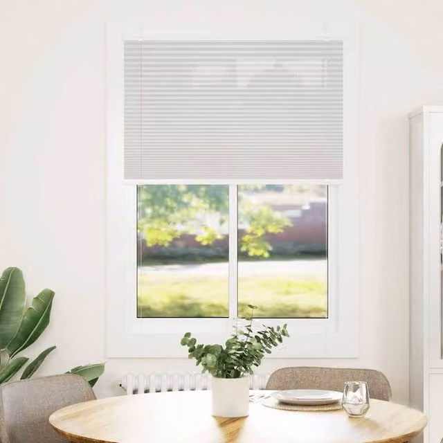 Berkfield Home Single Pleat Corded Blind in Light Grey, W: 85 cm, H: 100 cm