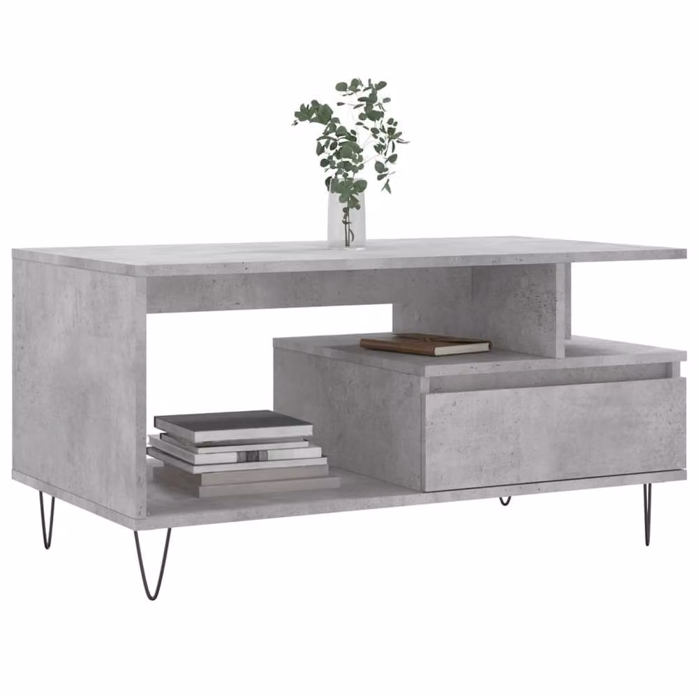 Berkfield Home Modern Rectangular Coffee Table in Grey with Lift Mechanism, W/D/H: 90 x 49 x 45 cm – 3