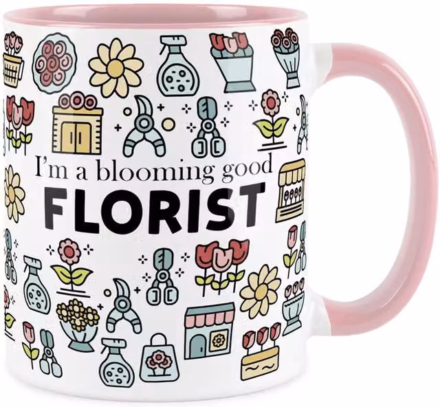 Purely Home Floral Pink Ceramic Mug for Adults