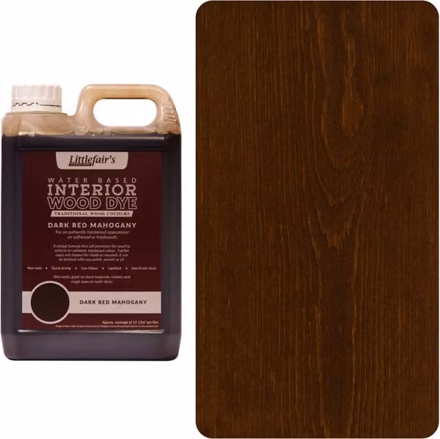 Littlefair's Indoor Wood Stain in Dark Red Mahogany, 25 l