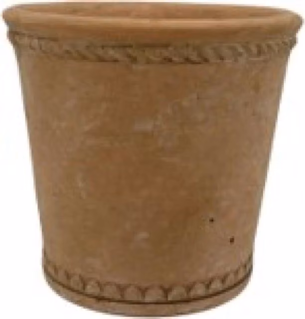 KDMD Rustic Brown Ceramic Round Tabletop Pot