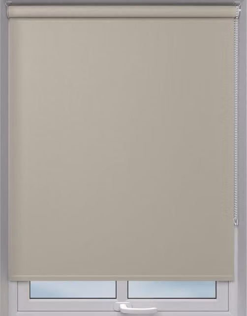 Terrys Made to Measure Semi-Transparent Plain Roller Blind in Grey and Beige