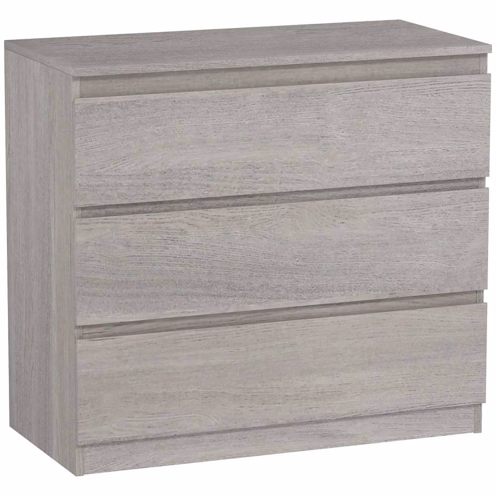 Wyld Haus Grey Wood Effect 3 Drawer Chest W/D/H: 80 x 39 x 73 cm – 2