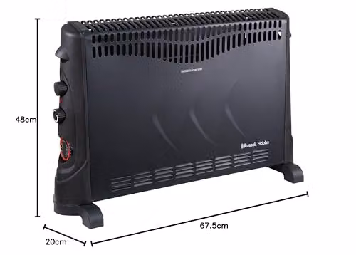 Russell Hobbs RHCVH4002B 2000W Electric Convector Heater in Black with 3 Heat Settings, Adjustable Thermostat and Overheat Protection – 9