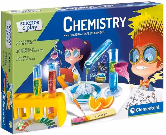 Clementoni Science and Play Chemistry Lab with 150 Experiments in Multicolour and Blue