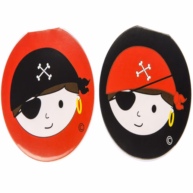 Baker Ross Pack of 12 Round Pirate Design Notebooks, White and Multicolour, Diameter: 8 cm