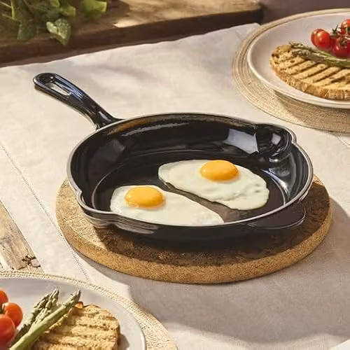 Cooks Professional Black Enamelled Cast Iron 26cm Frying Pan – 2