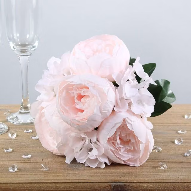 Kingsbury Gifts Artificial Arundel Peony Bouquet in Light Pink