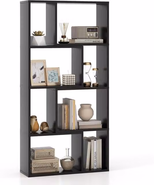 COSTWAY 8-Cube Modern Freestanding Storage Organiser in Black