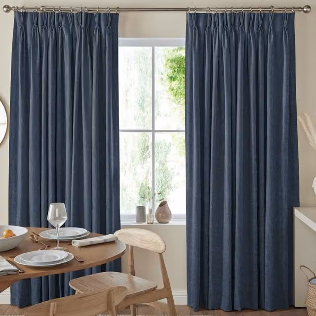 Terrys Positano Made to Measure Blue Blackout Fabric Curtain Panel
