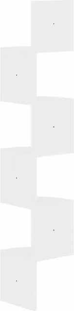 Berkfield Home Wall Corner Shelf in High Gloss White, W/D/H: 19 x 19 x 123 cm