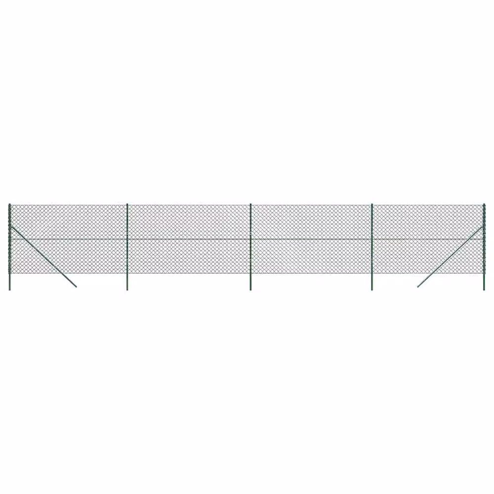 Berkfield Home Durable PVC Coated Green Chain Link Fence, W/H: 1.6 x 10 m – 2