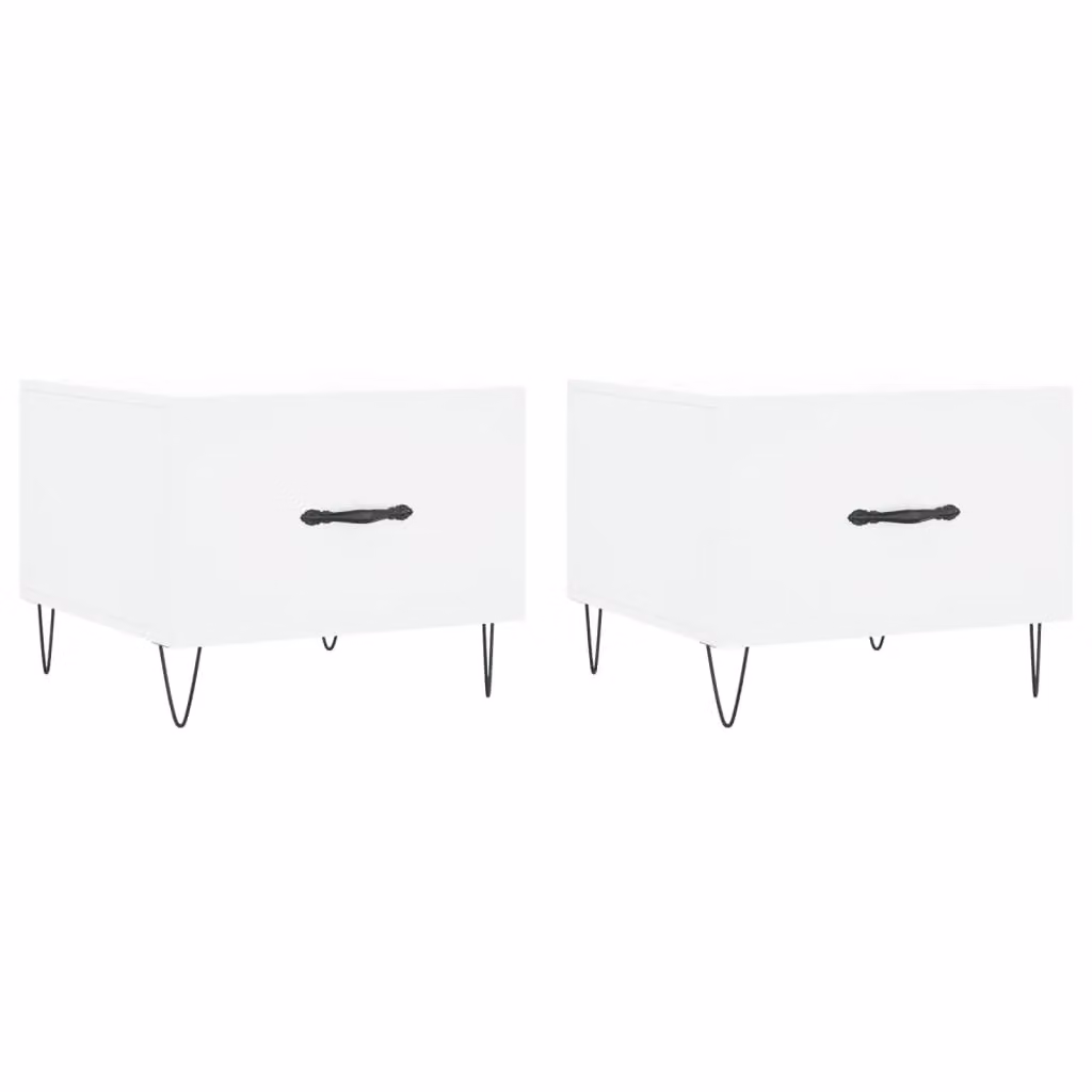 Berkfield Home Set of 2 White Square Coffee Tables, W/D/H: 50 x 50 x 40 cm – 2