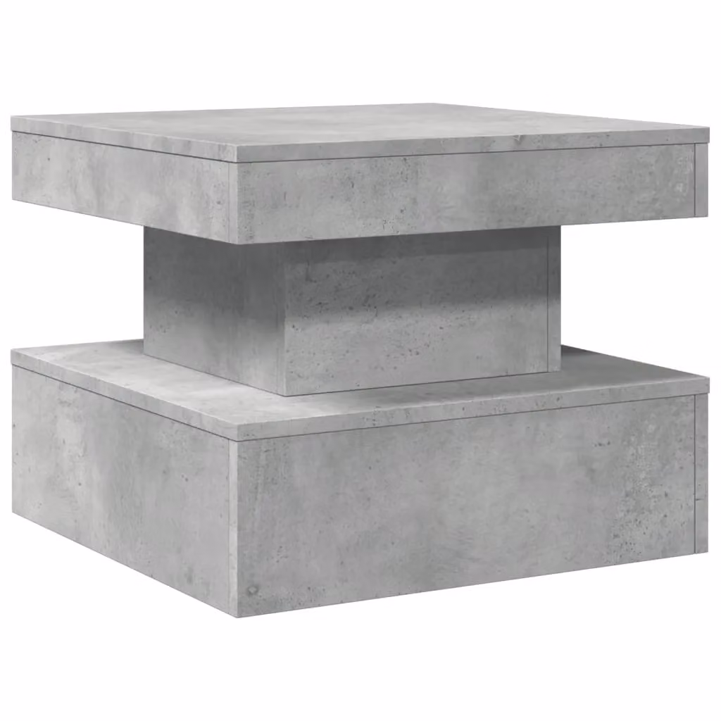 Berkfield Home Modern Square Coffee Table with LED Lights in Grey, W/D/H: 50 x 50 x 40 cm – 3