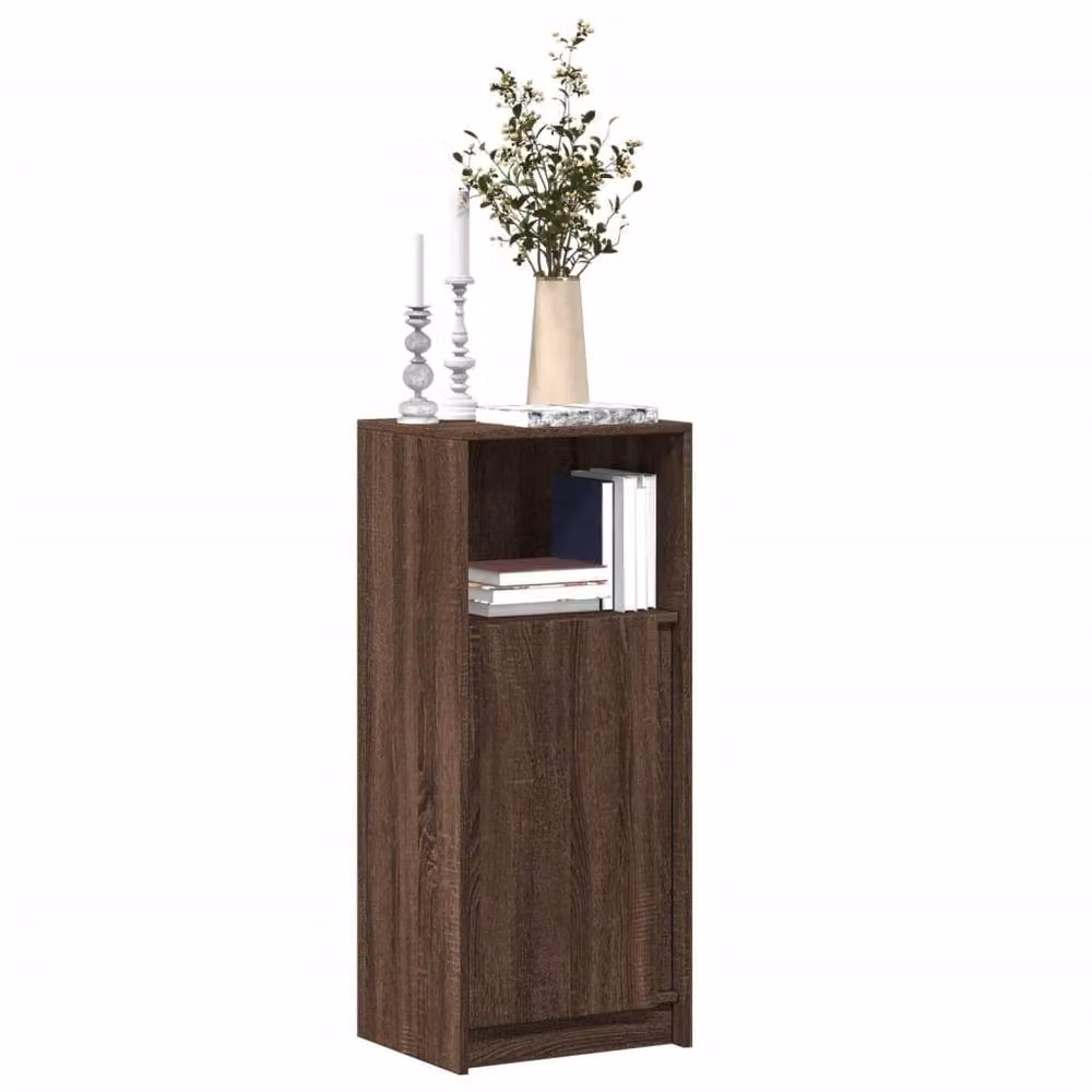 Berkfield Home Modern Sideboard in Brown Oak with Integrated LED Lighting, W/D/H: 42.5 x 34 x 100 cm – 2
