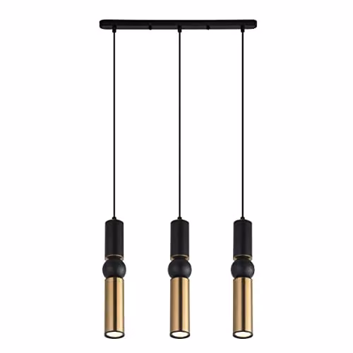 Netlighting Isidora Modern 3 Light Bar Pendant Ceiling Light, Black, GU10 – 1