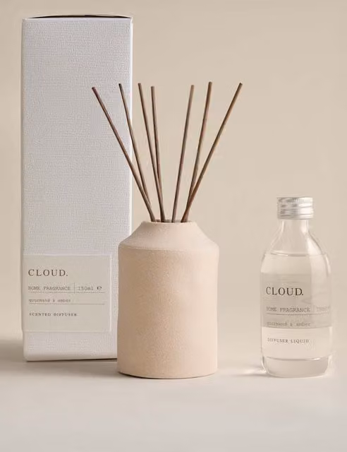 Teraire Cloud Ceramic Reed Diffuser, Gourmand, Beige, 150ml