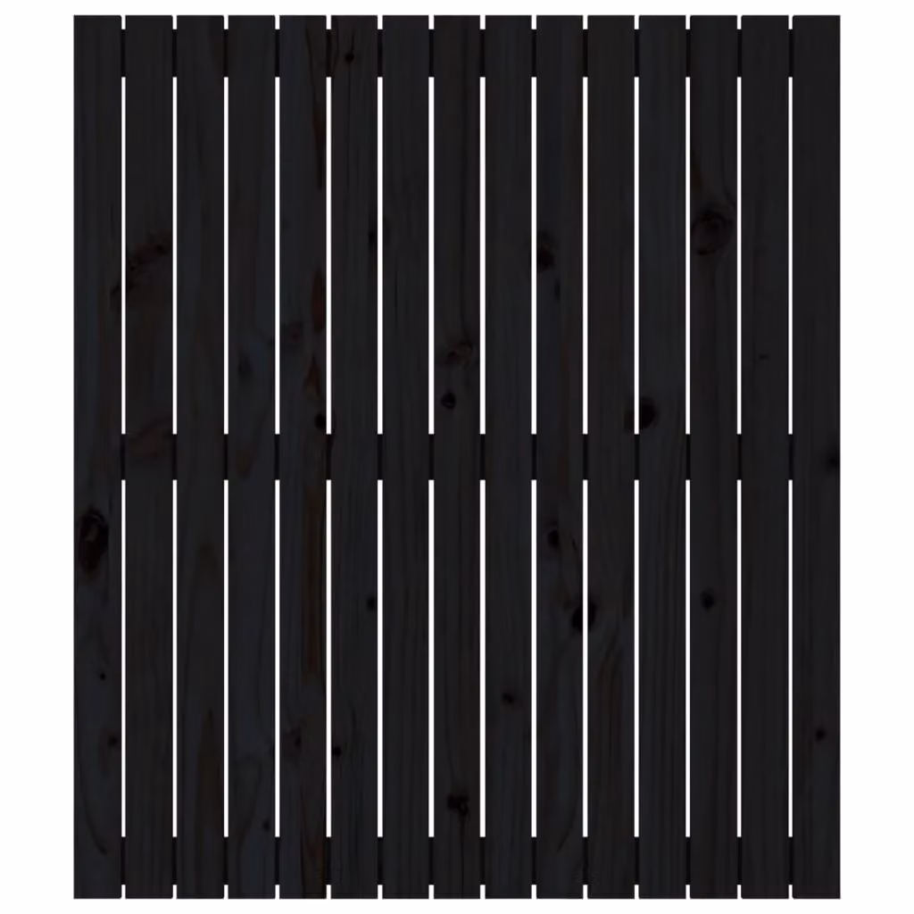 Berkfield Home Black Rustic Solid Wood Pine Wall Headboard W: 95.5 cm, D: 3 cm, H: 110 cm – 3