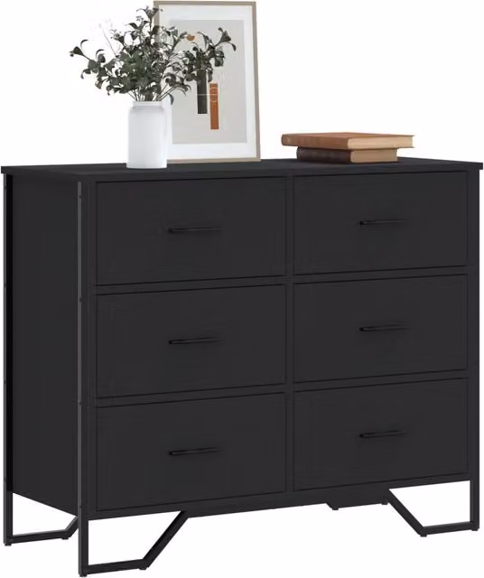 Berkfield Home Black Classic Chest of Drawers in MDF, W/D/H: 91 x 35.5 x 74.5 cm – 1