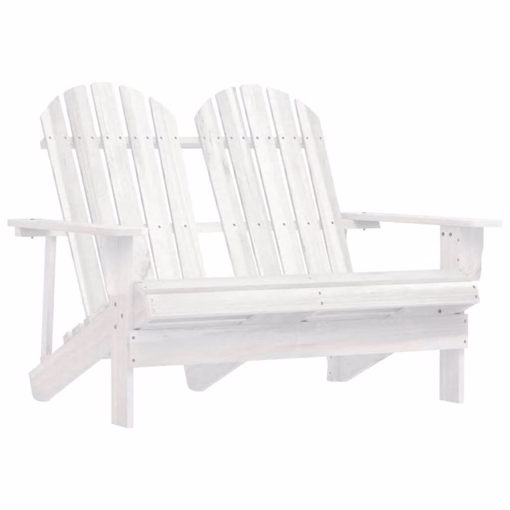Berkfield Home 2-Seater Garden Adirondack Chair in White Solid Wood