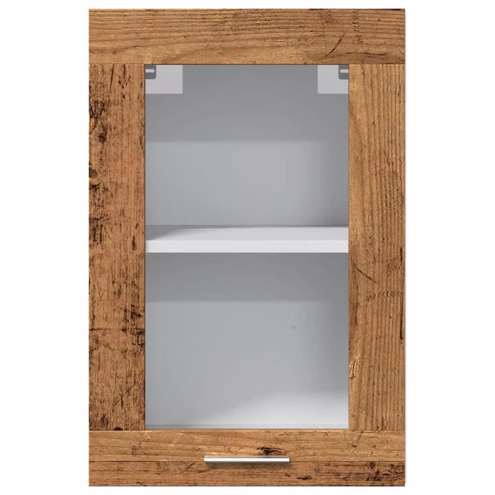 Berkfield Home Lyon Hanging Glass Cabinet in Brown, W/D/H: 40 x 31 x 60 cm – 2