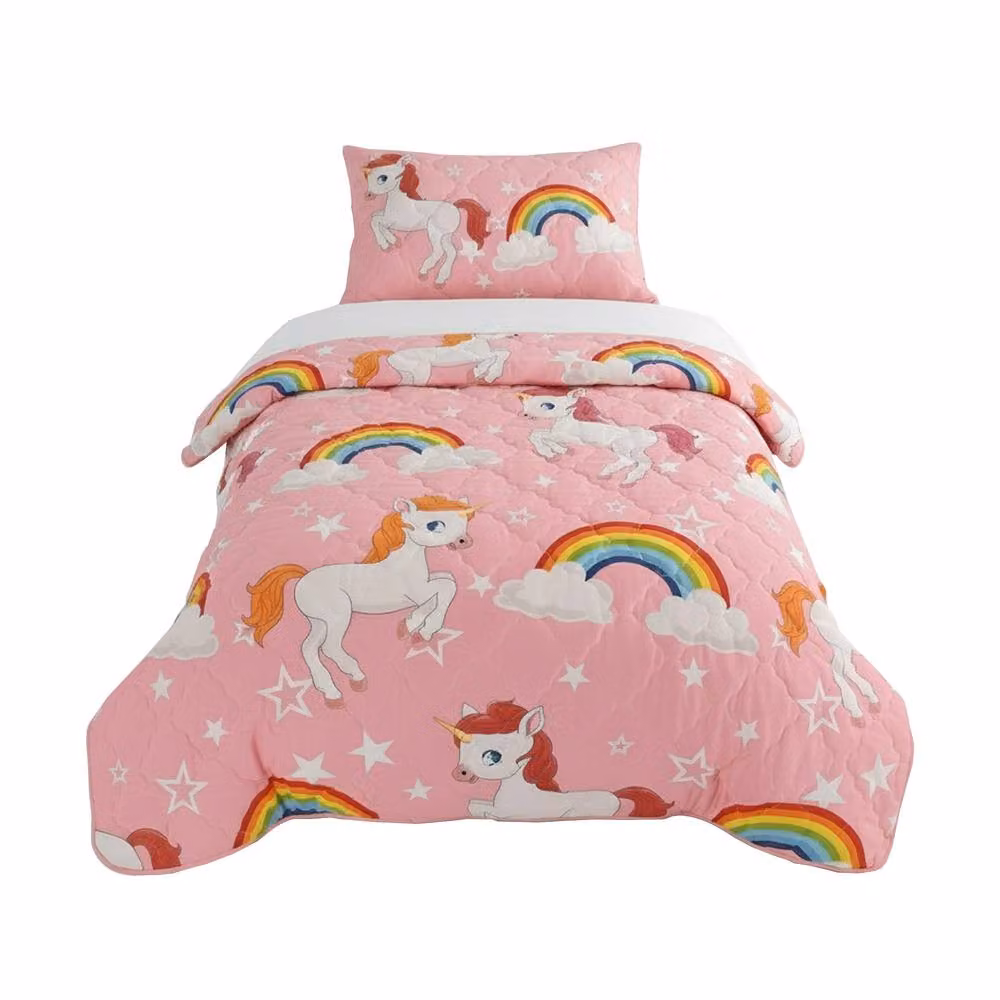 Snug City Unicorn Throw Blanket for Kids in Pink, W: 150 cm, D: 200 cm – 2