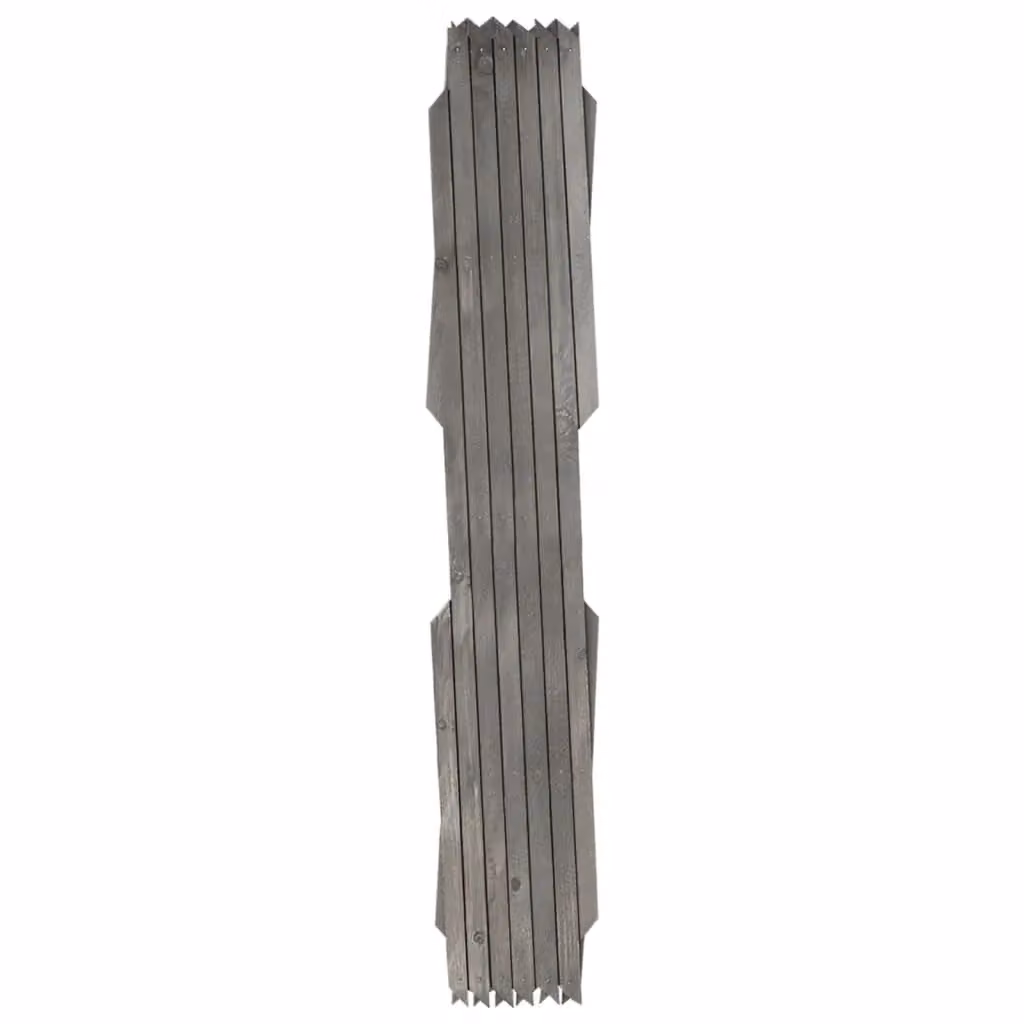 Berkfield Home Grey Solid Firwood Trellis Fences, 5 Pieces, H 180 cm x W 60 cm – 2