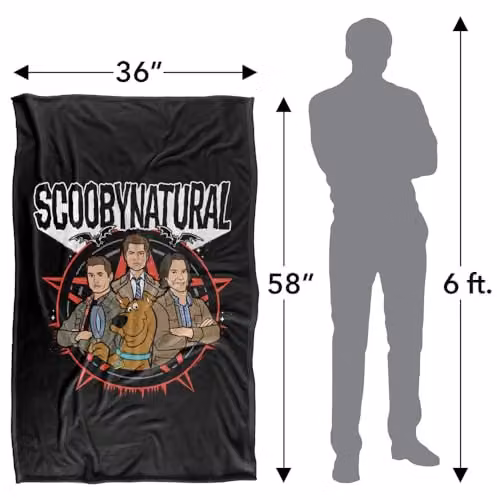 Warner Bros. Supernatural Scoobynatural Silky Touch Super Soft Fleece Throw Blanket, White and Multicolour, W/D/H: 91.44 x 91.44 x 1.47 cm – 4