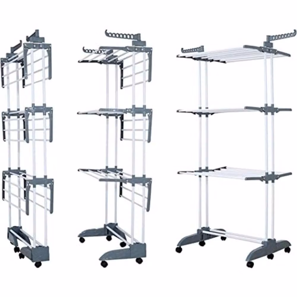 Homefront Lightweight and Foldable Metal Clothes Airer Dryer in Silver – 2