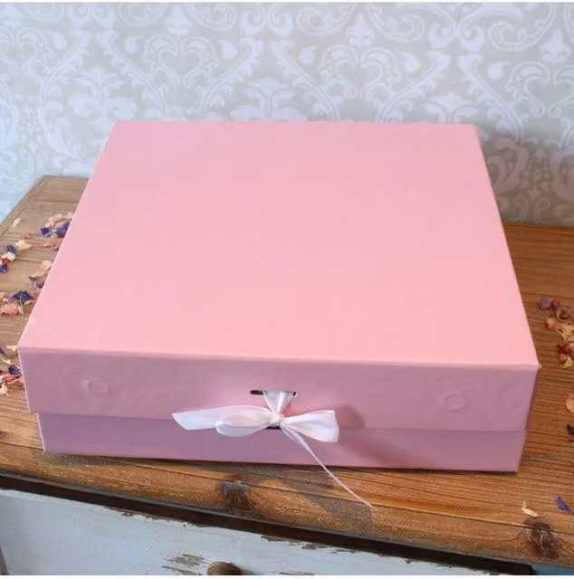 KDMD Large Baby Pink Cardboard Keepsake Box
