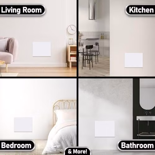 MYLEK White Slimline Wall Mounted Convector Panel Heater, 500W, W: 44 cm, H: 35 cm – 6