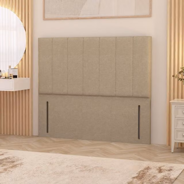 Somnior Beds Ltd Austin Linen Fabric Floor Standing Upholstered Headboard in Beige, King Size