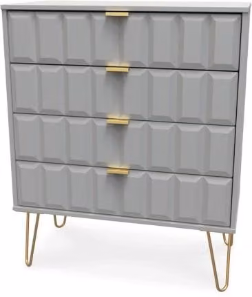 Welcome Furniture Welcome Cube 4 Drawer Chest of Drawers in Oak MDF with Matt Finish