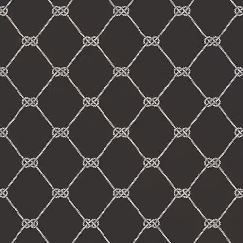 Galerie Deauville 2 Rope Design Abstract Geometric Maritime Wallpaper in White and Black
