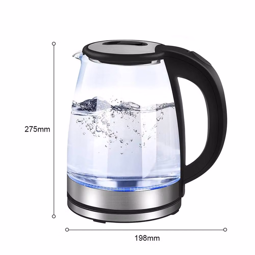 FLAVORA Glass Electric Kettle with LED Light and Auto Shut-off in Silver – 2