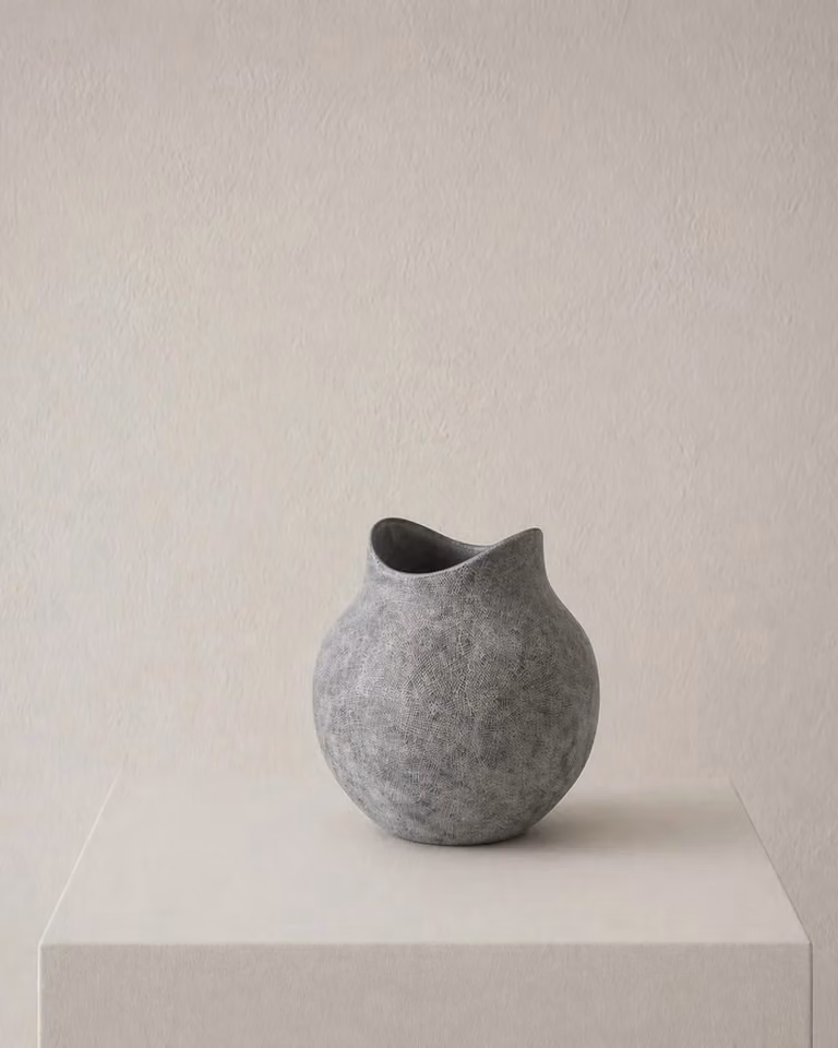 Tommy Franks Tuber Ceramic Tabletop Pot, Grey, W/D/H: 35 x 35 x 35 cm