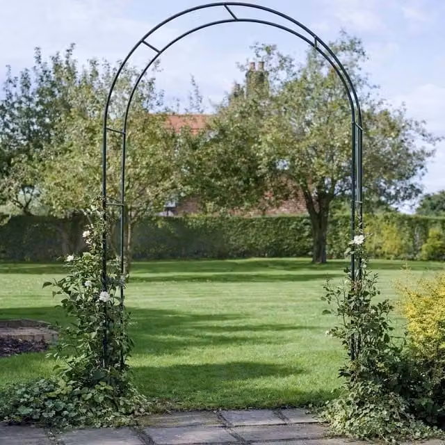 Voltico Metal Garden Rose Arch Black Outdoor Climbing Frame Height: 240 cm