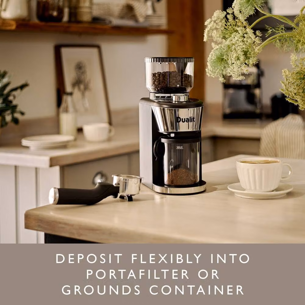 Dualit Burr Coffee Grinder with Stainless Steel Conical Burrs and 35 Settings in Silver – 2