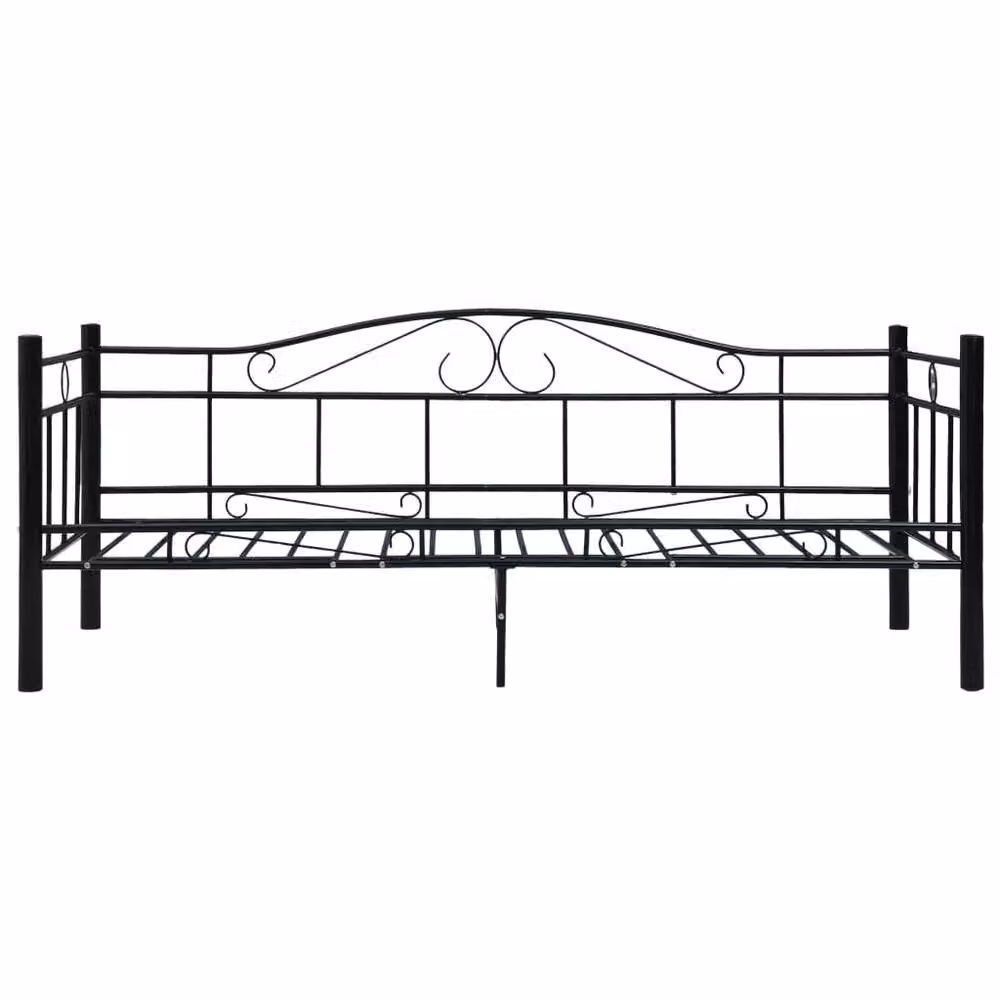 Berkfield Home Black Metal Bed Frame W/D/H: 90 x 200 cm – 2