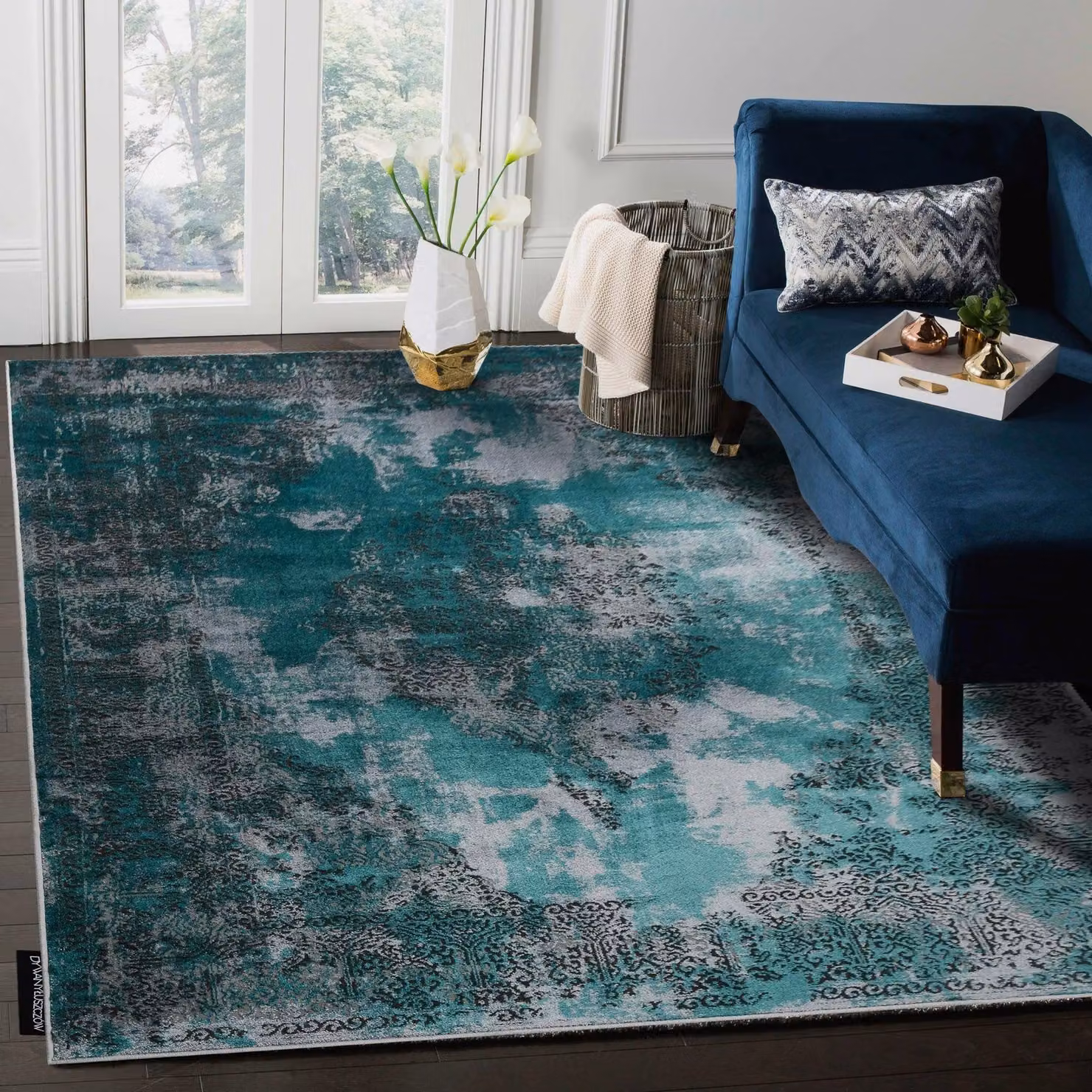 RugsX De Luxe Abstract Green Rectangular Rug, W: 160 cm, D: 220 cm – 4