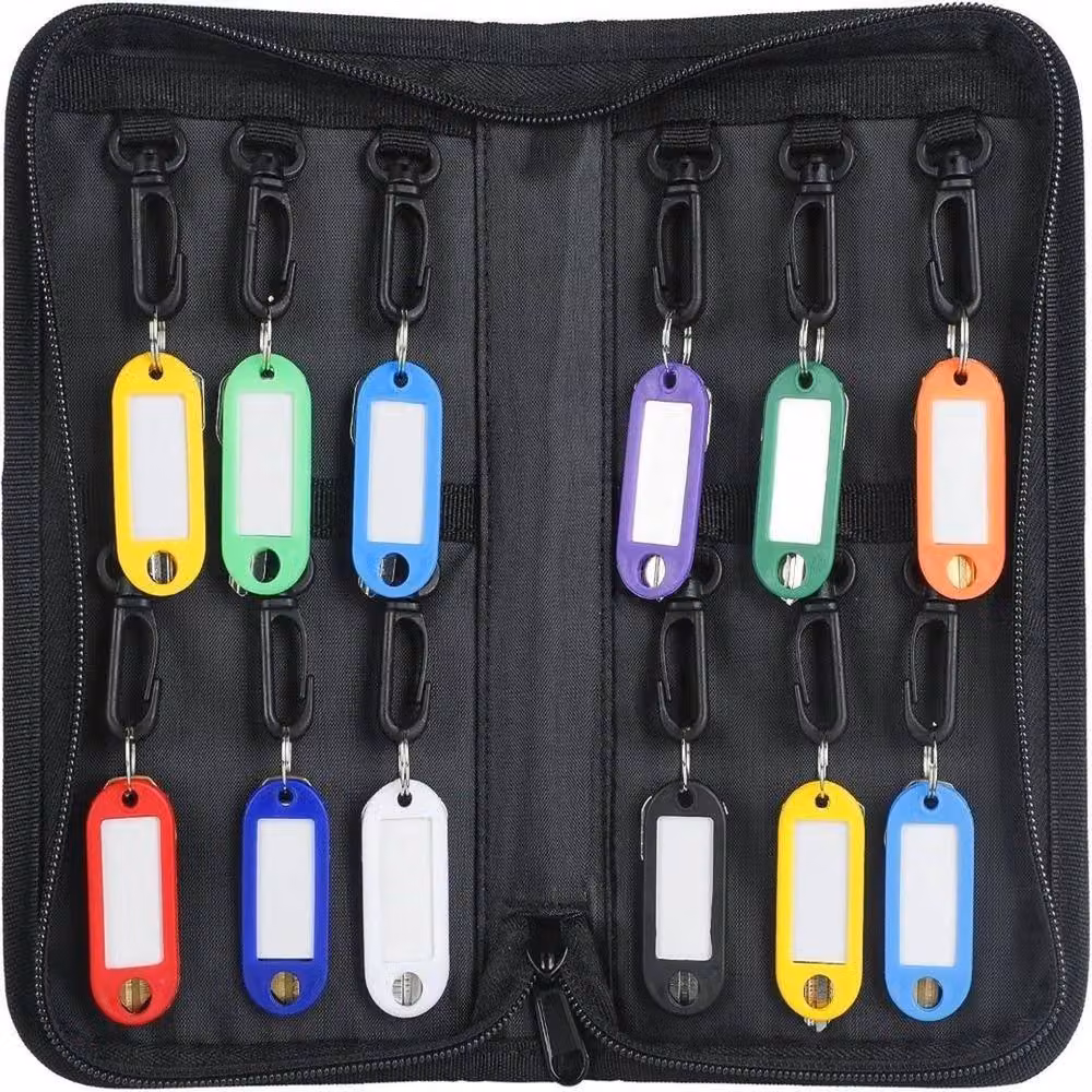 NESTLUNE 12 Key Zippered Key Case Organizer, Waterproof and Fireproof, Black – 3