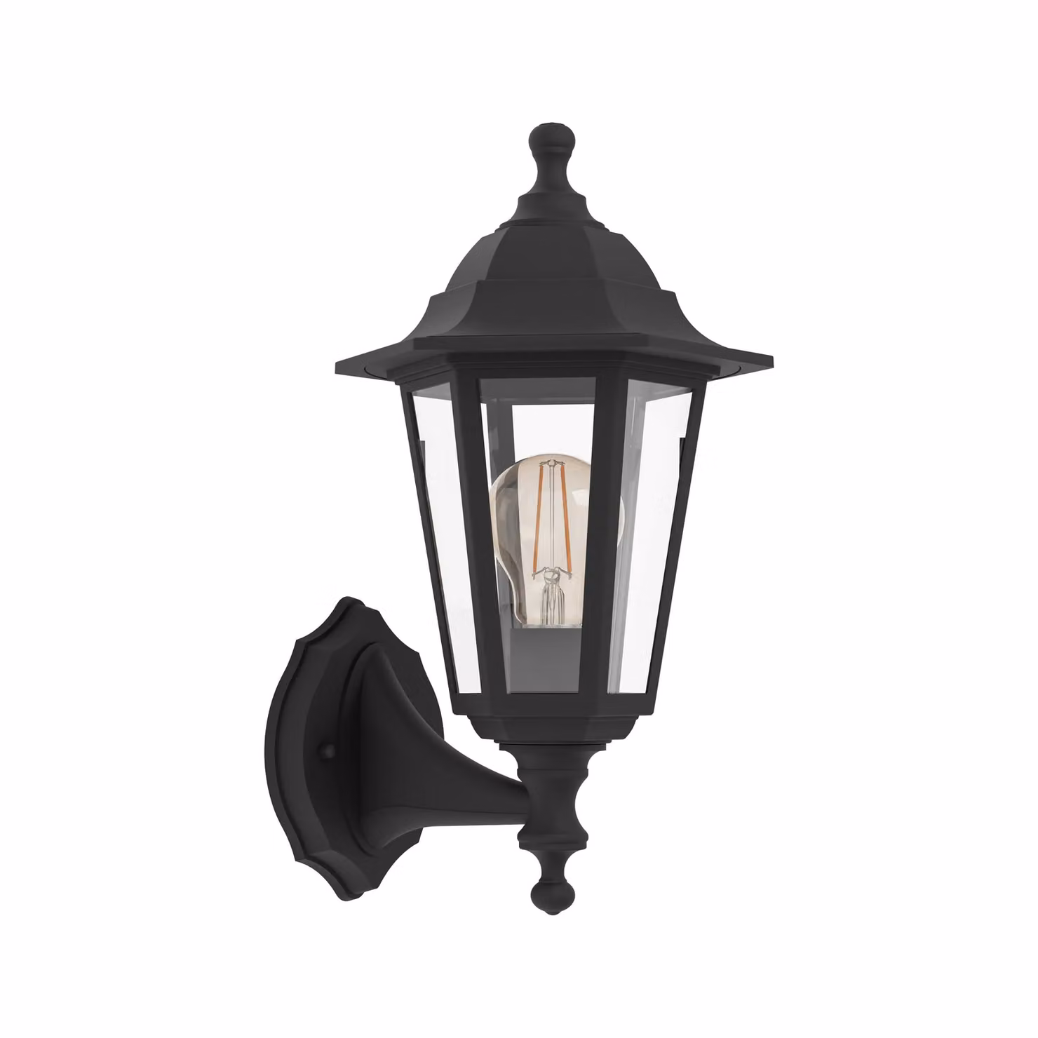 Eglo Olgiata-E Black Plastic Outdoor Wall Lantern with Transparent Cover – 2